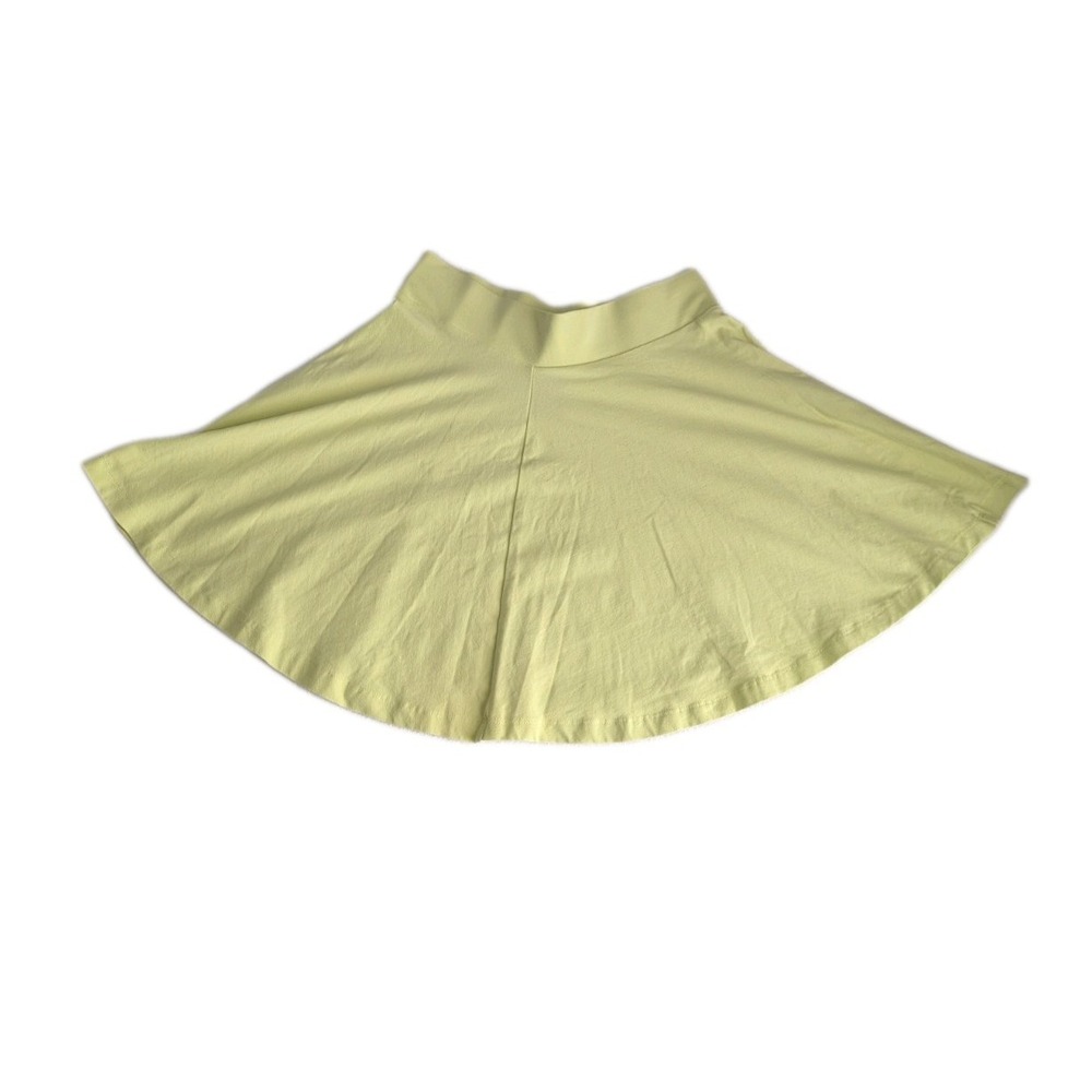 H&M Divided Basic Skater Skirt Pale Yellow Mini Flared Stretch XS